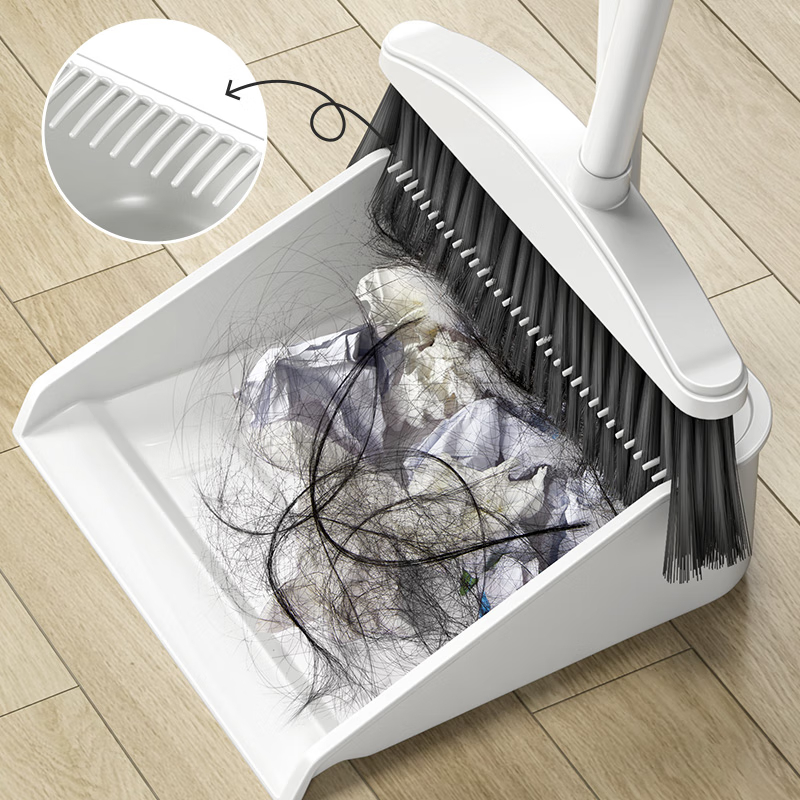 西亚斯扫把套装 家用扫地软毛笤帚 带梳齿扫把簸箕套装两件套