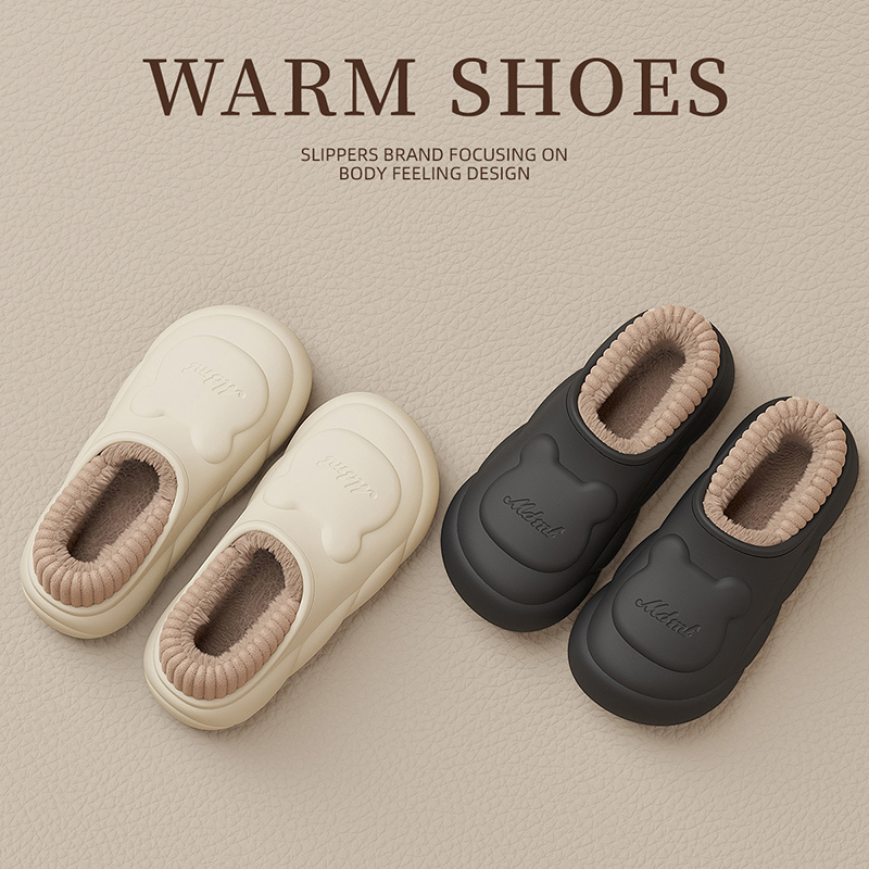 防水棉拖鞋女士秋冬季2025新款包跟室内家居办公室保暖防滑棉鞋女