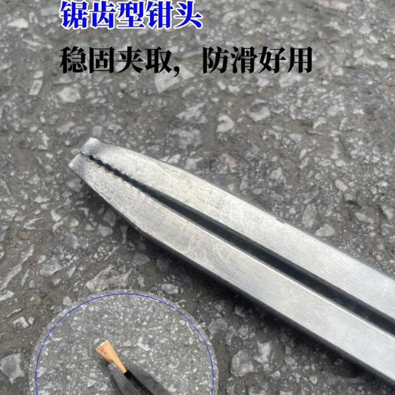 不锈钢火钳环卫长柄拾物垃圾夹子 1米不锈钢火钳高清大图