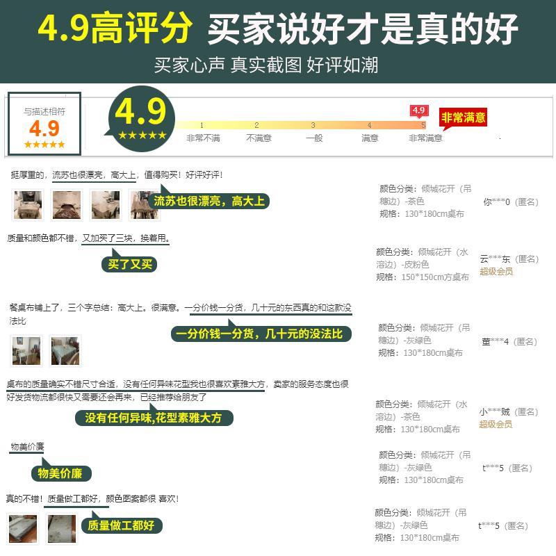 家柏饰(CORATED)中式茶几垫长方形桌布圆桌布餐桌布布艺台布客厅欧式家用高清大图