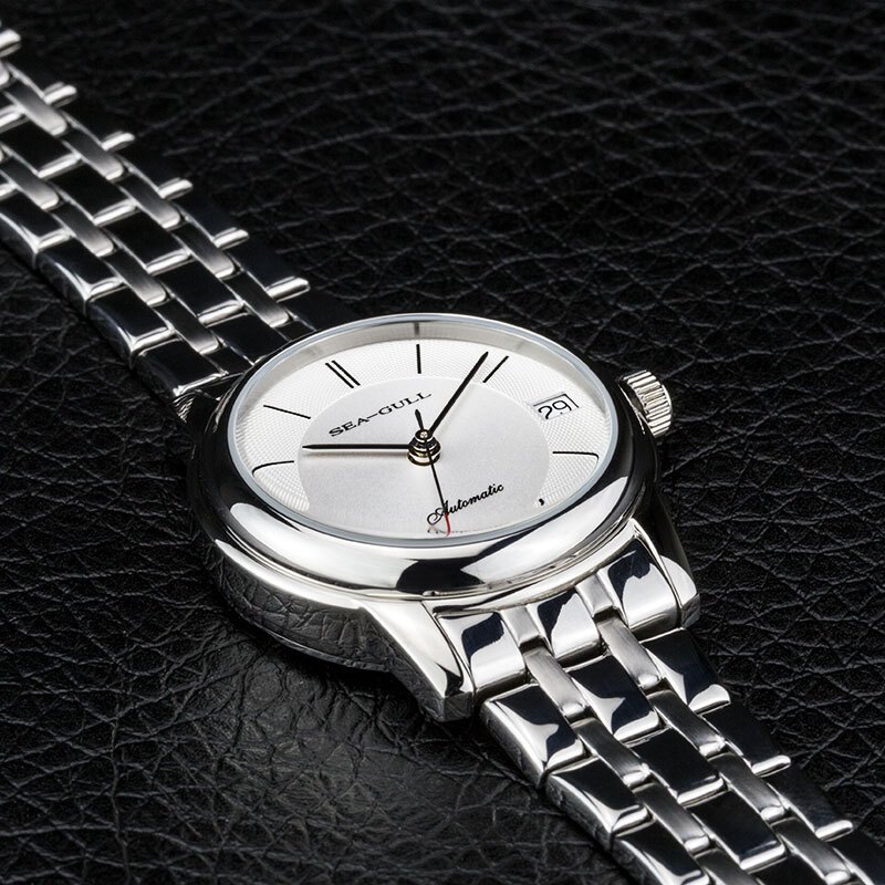 海鸥表seagull手表经典复古单历运动男士商务休闲钢带自动机械表男d81