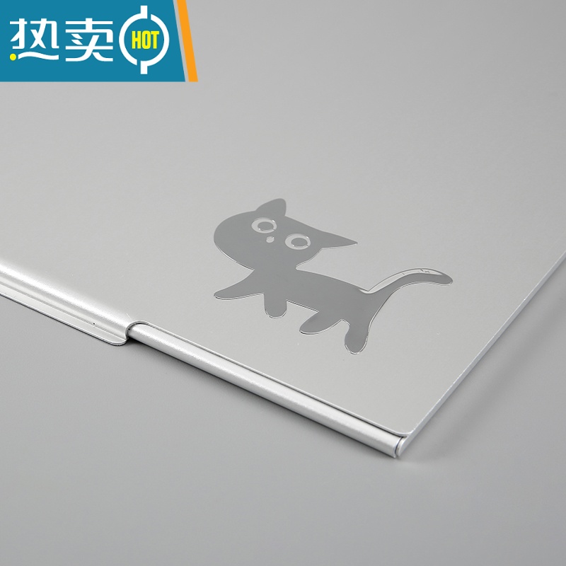 敬平化妆镜小镜子女折叠便携随身梳妆镜学生宿舍桌面台式翻盖男士超薄便携式用镜 猫咪特大-20*14cm高清大图