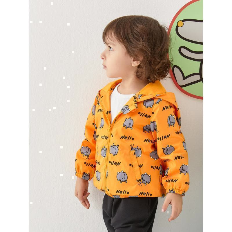 [2件2折价:62]moomoo童装男女童外套春秋新款洋气小童宝宝趣味卡通满印印花外套图片