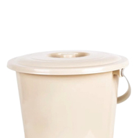 Hittery 塑料水桶 带盖 中号17L米色 (单位:个)