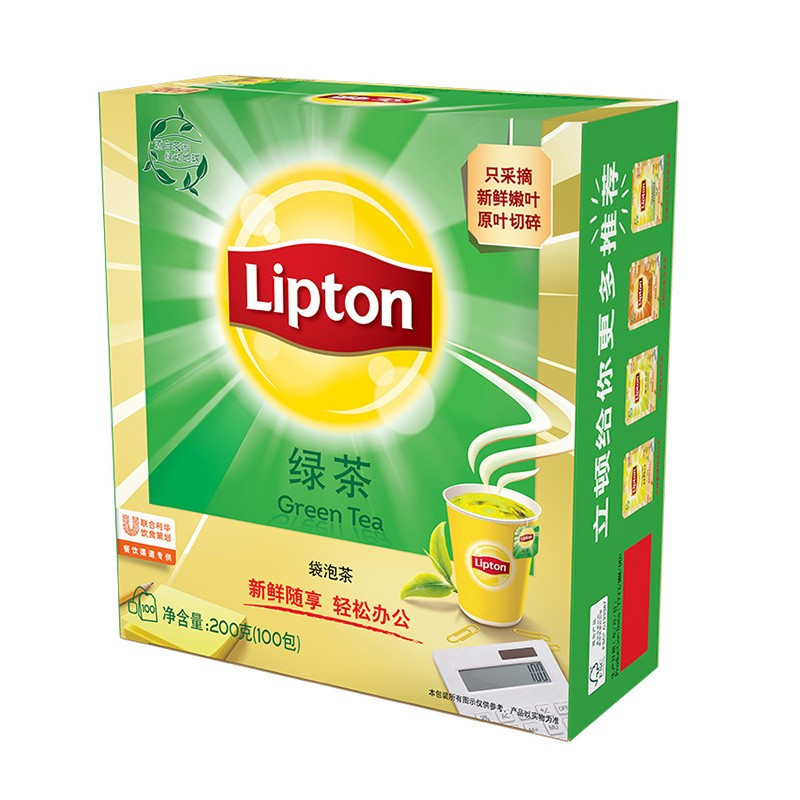 立顿lipton绿茶包办公袋泡茶绿茶茶叶200g