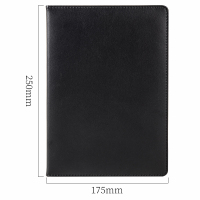 得力(deli) 3161 -16k-112张 高级记事本 大号商务皮面本 会议笔记本子文具办公用品 (黑) 5本装