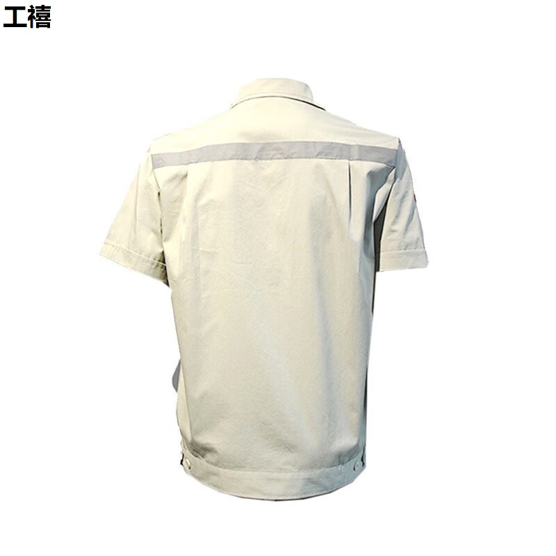 工禧夏季化纤短袖工作服高清大图