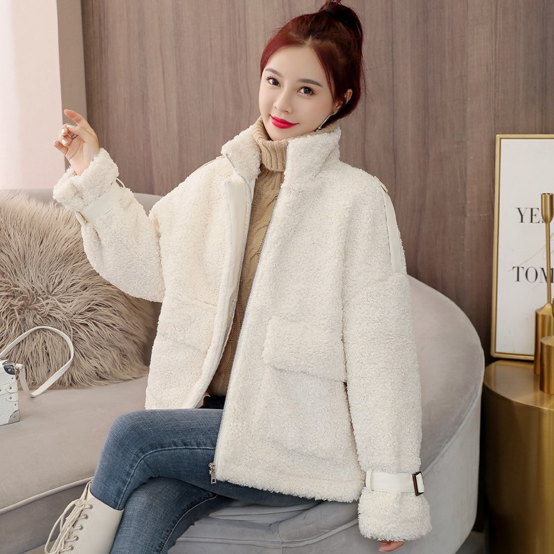 羊羔毛外套女2019新款潮ins棉袄