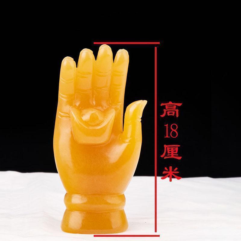 家柏饰(CORATED)玉石刻佛手摆件发财手伸手来财势禅意摆件高清大图