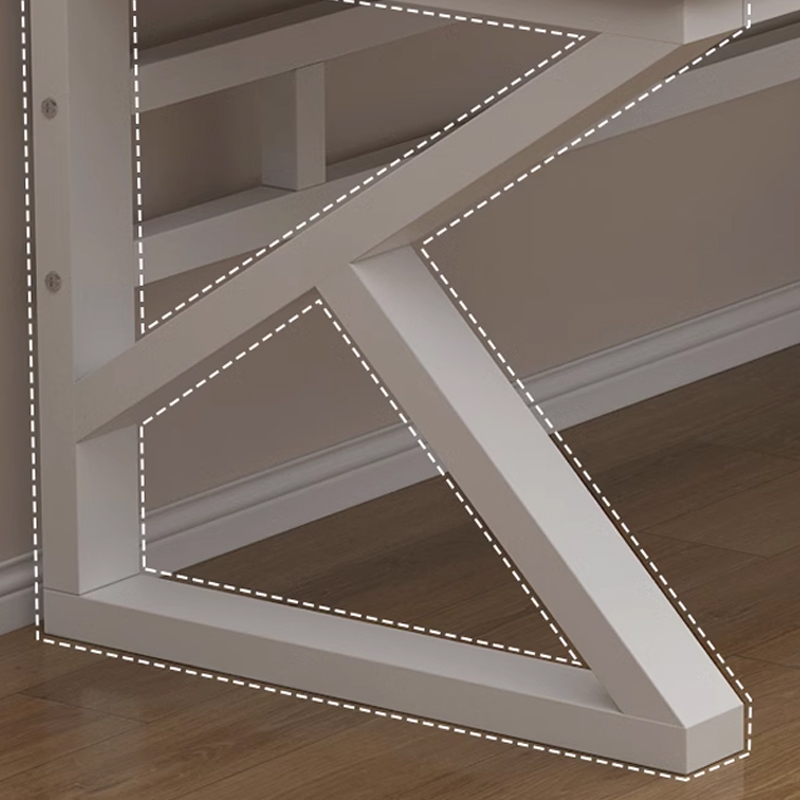 中豫鑫泽ZYXZ5040220 实木电脑桌台式书桌卧室家用办公桌 0.8米白色高清大图