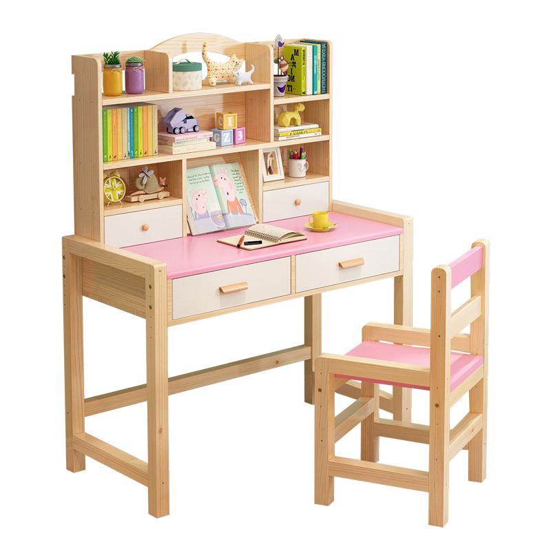 儿童写字桌椅套装闪电客小学生书桌作业桌简约家用课桌椅小孩学习桌