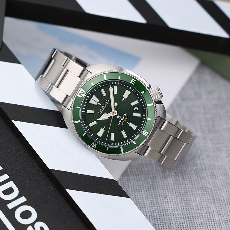 SEIKO精工手表男款鲍鱼壳绿水鬼机械表SRPH15K1 七夕礼物高清大图