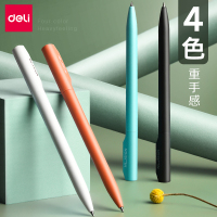得力deliNS552中性笔0.5mm单支高档学生商务办公签字简约填涂重手感旋转按动好看的创意颜值小众白黑色水碳素