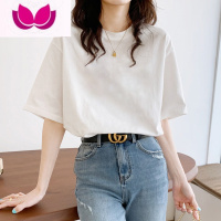 newlake夏季宽松短袖莫代尔t恤女不规则打结系带舞蹈服运动瑜伽短款