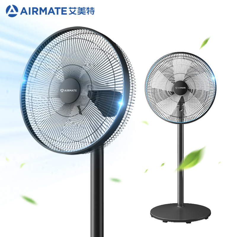 艾美特(Airmate) 电风扇 五叶家用机械控制3档大风量摇头升降正常自然风落地扇电扇空调伴侣CS35-X10