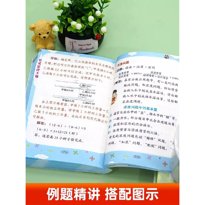 小学数学公式定律手册 小学通用 [正版]小学数学公式定律手册 彩图版1-6年级小学数学知识公式大全工具书词典 手册考点高清大图
