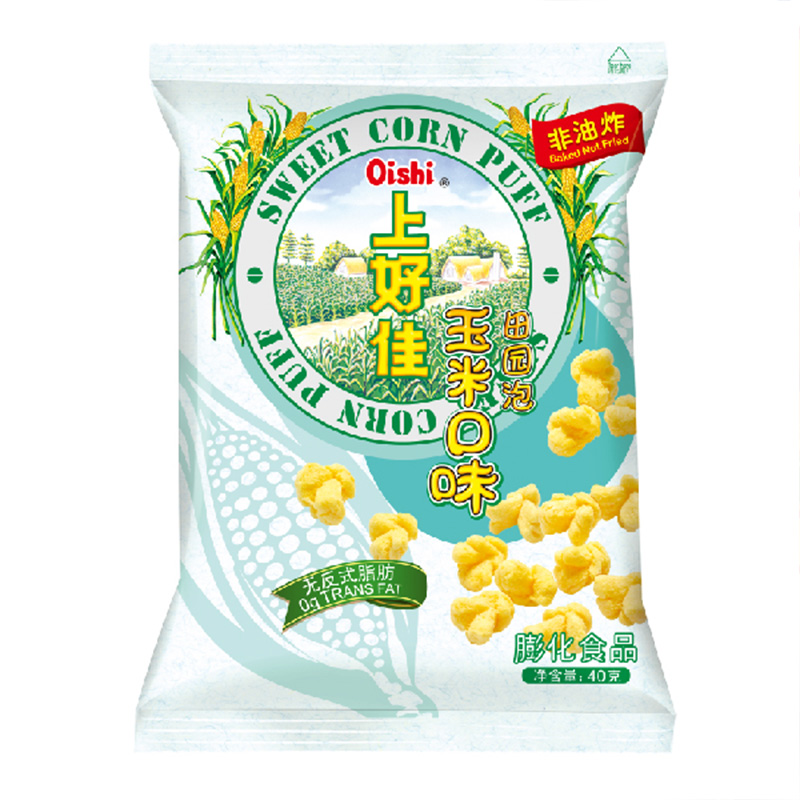 上好佳 玉米口味田园泡 膨化食品 40g