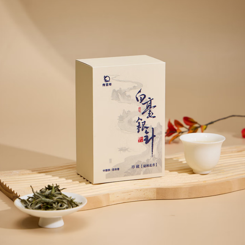 传百年茶叶 福鼎白茶白毫银针礼盒装 60g/盒(5g*12泡)高清大图