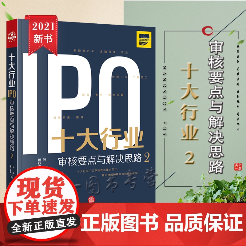 2021版 十大行业IPO 审核要点与解决思路 2 投行小兵 孙昀 著 法律出版社高清大图