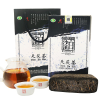 湖南安化黑茶白沙溪金花茯砖2014年天茯茶1000g礼盒装