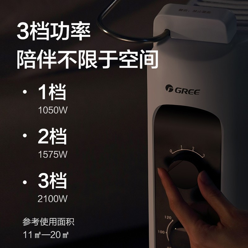 格力(GREE)取暖器家用电暖气防烫速热暖风机干衣加湿电暖器办公室卧室节能省电电暖气片 电热膜 NDYN-X6021高清大图