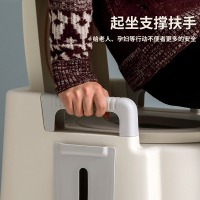 家用成人马桶可移动孕妇老人闪电客坐便器老年人卧室内便携式专 [升级软便圈]白色豪华马桶(房间用+2个室内替换桶)送大礼包