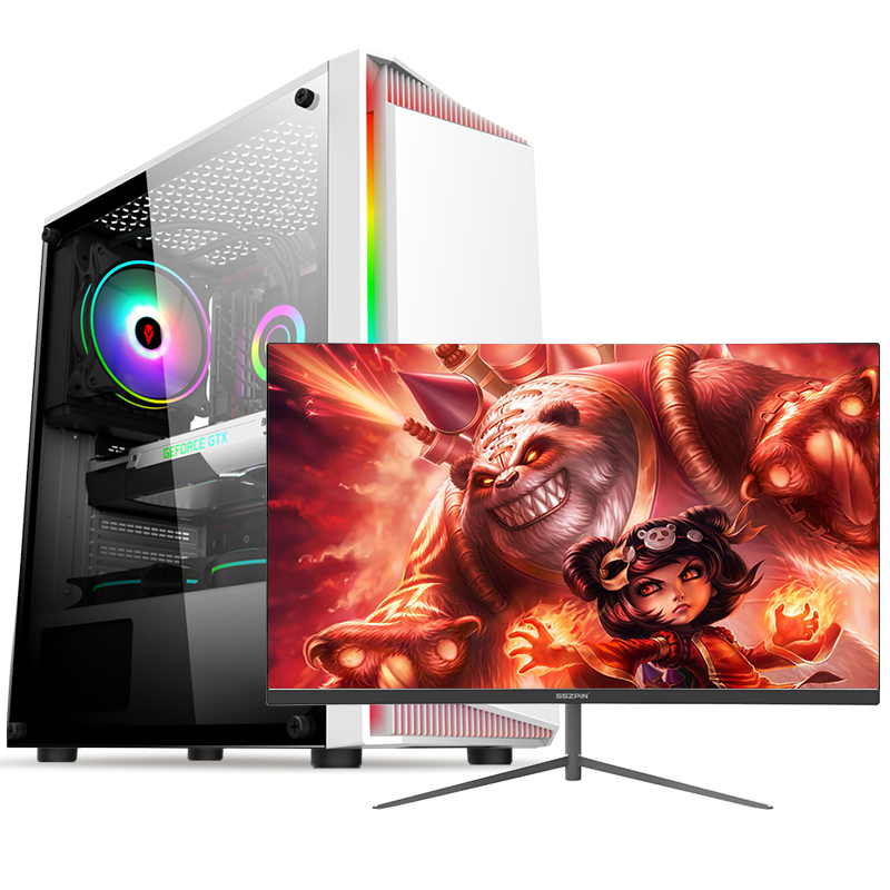 铭能 i9级十二核E5-2673V3/RX580 8G独显/32G内存/512G固态 台式电脑 台式机 电脑主机 组装电脑 家用办公电脑商务娱乐学生游戏电脑台式组装机+24英寸全套