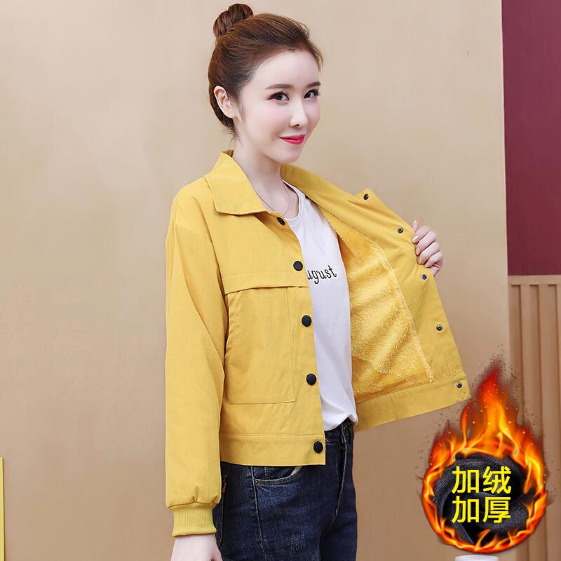 迪鲁奥（DILUAO)40岁50岁妈妈穿的衣服秋冬外套女棉衣2021新款百搭服短款宽松韩版_9 L 黄色