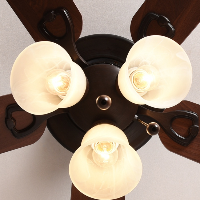 美式电风扇灯吊扇仿古客厅卧室书房吊灯带灯餐厅 风扇