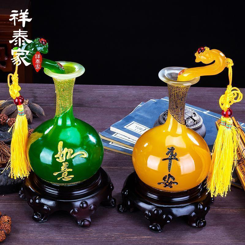 平安如意花瓶摆件家居酒柜电视柜玄关茶几创意客厅卧室内软装饰品_900