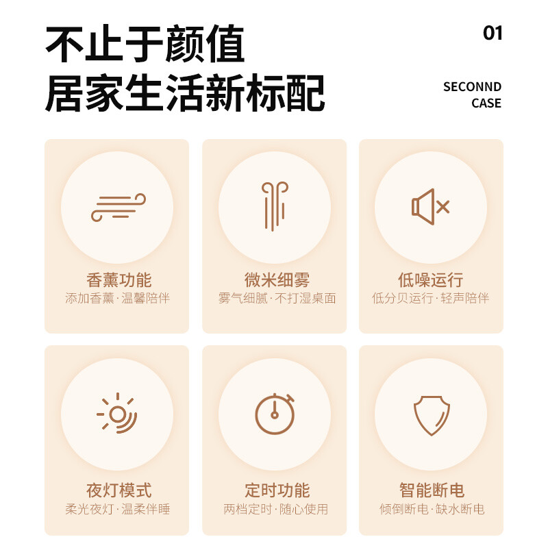 美的(Midea)氛围香薰灯小型加湿器60ML MTD3.8-M/K-04高清大图