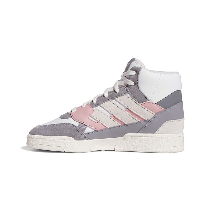 adidas originals Drop Step SE 潮流休闲 防滑耐磨 高帮 板鞋 女款 白灰粉 HR1420