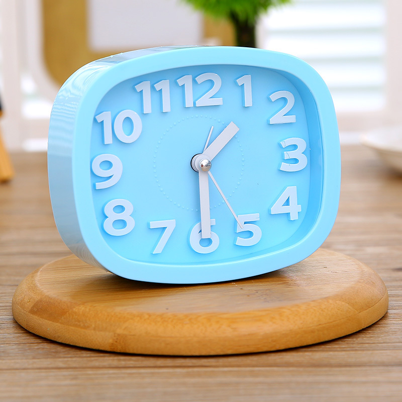 方形粉色创意小闹钟家用闹钟学生床头放夜光卧室床头电子led智能钟表