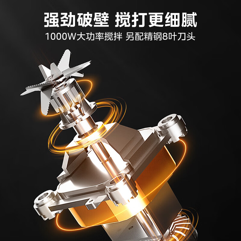 美的(Midea)破壁机1.75L大容量家用多功能豆浆机厨房料理机榨汁机婴儿辅食器MJ-PB10M2-165