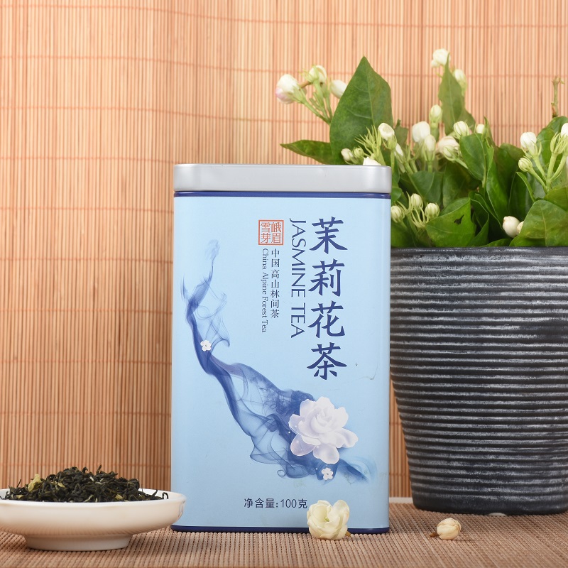 峨眉雪芽 茉莉花茶100克 雨前茉莉花茶 茶叶高清大图