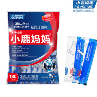 小鹿妈妈单支独立包装牙线棒180支袋装 超细滑牙线安全牙签剔牙