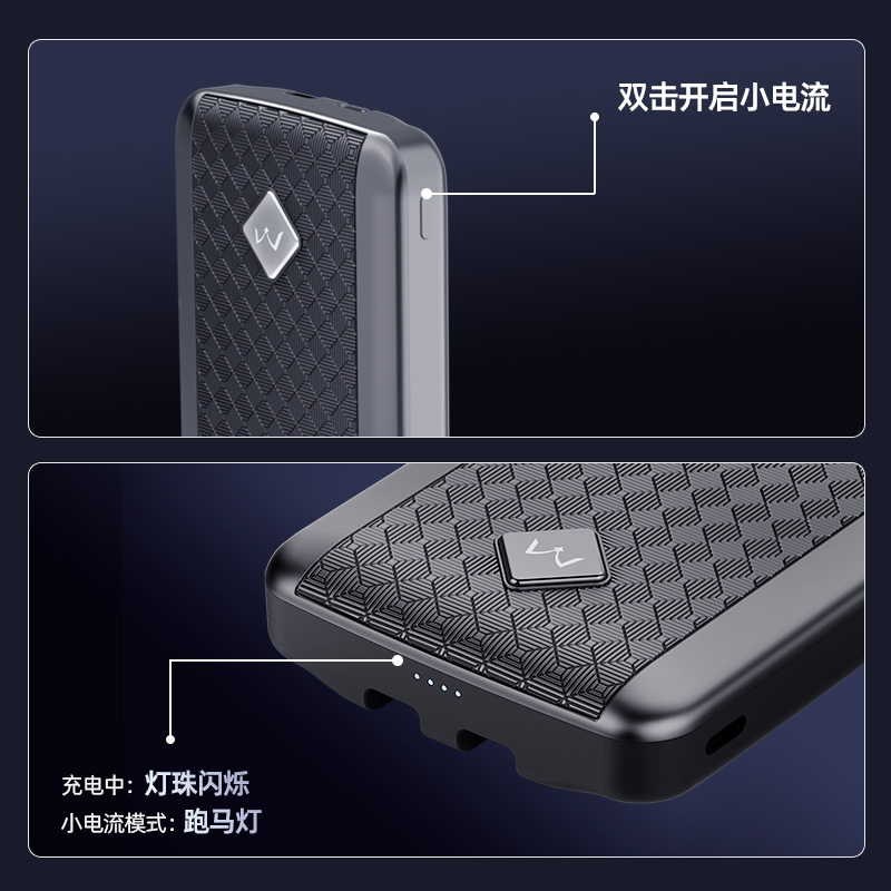 爱沃可[3C认证可上飞机]UBS004 大容量移动电源 10000毫安/lightning+type-c适用/白色高清大图