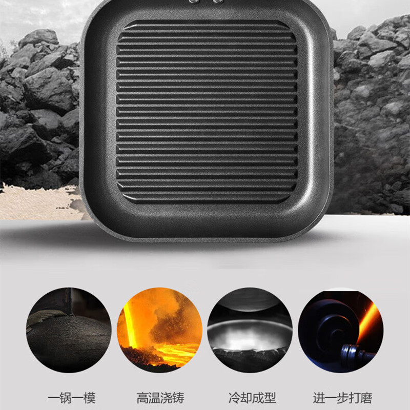 德世朗 DP910-F28O LINE系列不粘牛排煎锅 加厚复底牢固耐用 28cm高清大图