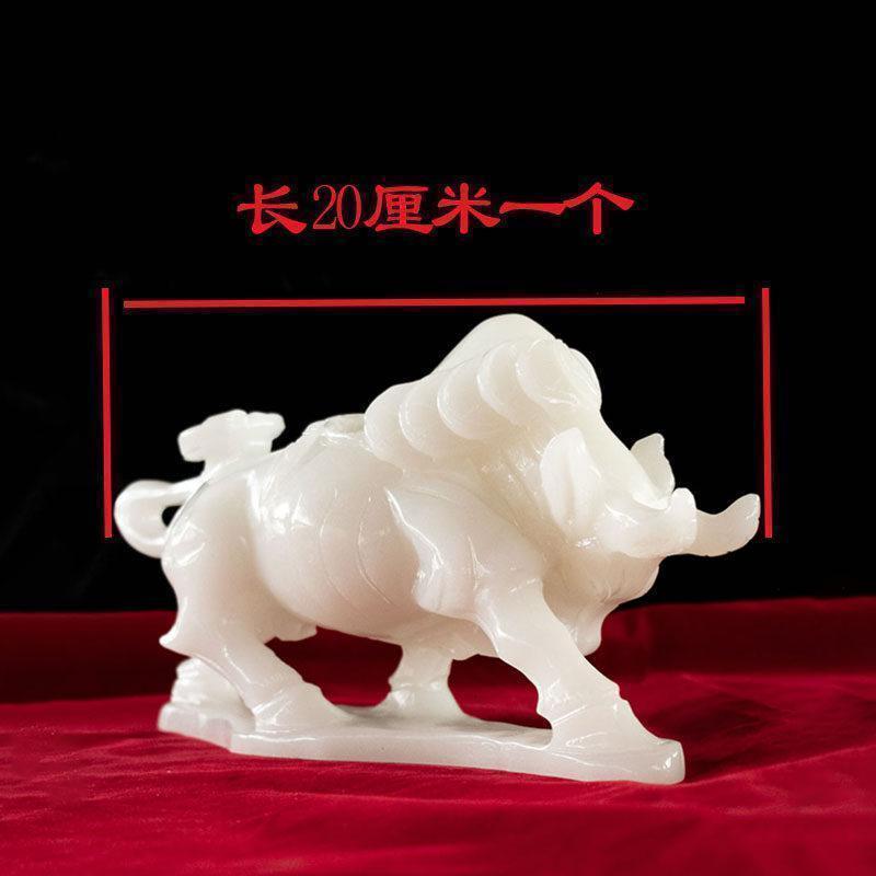 家柏饰(CORATED)玉石牛摆件牛气冲天办公室老板桌装饰公司店铺开业礼品高清大图