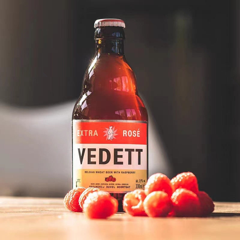 白熊啤酒(VEDETT) 白熊玫瑰红果啤 330ml*24瓶 比利时进口果味啤酒高清大图