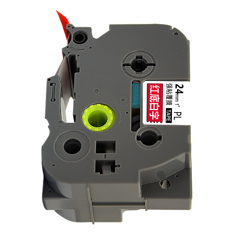 艾洁PL-455兄弟标签机色带24mm红底白字(个)高清大图