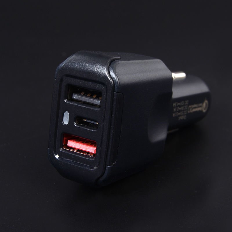 车载充电器车充QC3.0手机平板快充一拖二双USB点烟器