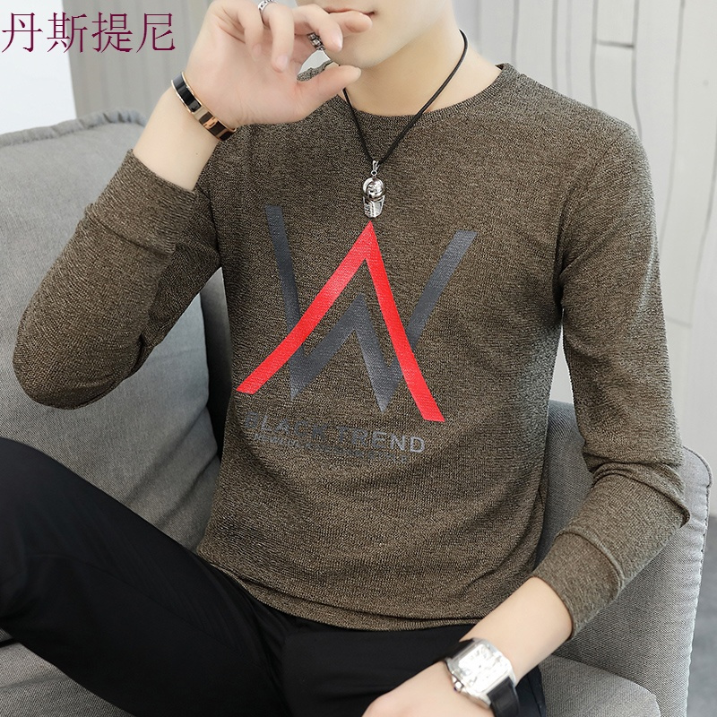 男士长袖T恤秋季潮流圆领卫衣韩版秋衣打底衫薄款体恤秋装上衣服