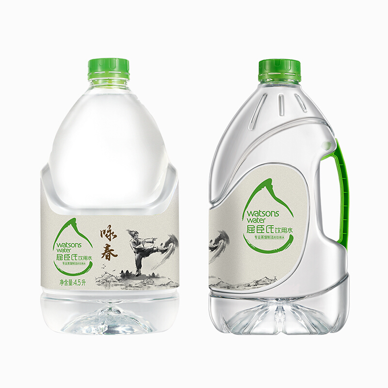 屈臣氏 纯净水 4.5L/桶 饮用水蒸馏制法 百年水品牌 4桶/箱(一箱装)
