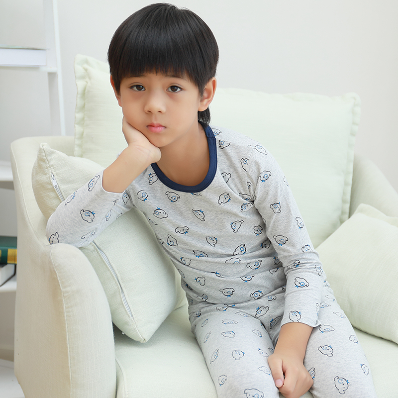浪莎儿童保暖内衣套装女童纯棉春秋季男童睡衣中大童长袖秋衣秋裤