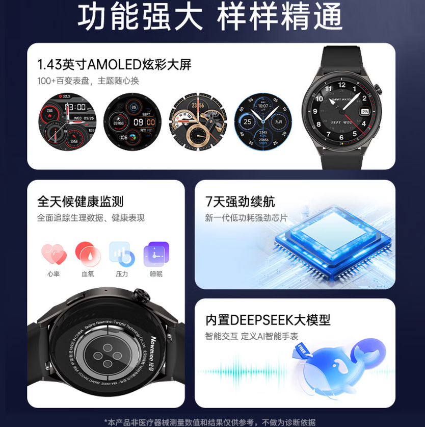 纽曼A I智能旗舰 手表 IS002高清大图