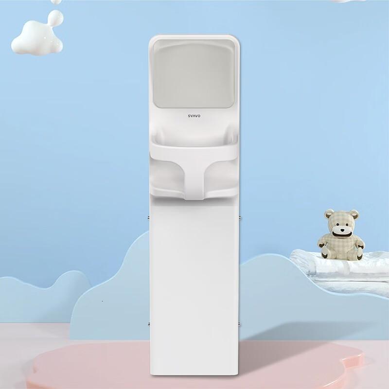 瑞沃婴儿厕所可折叠婴儿护理台躺式换尿布台公共卫生间坐式安全座椅 PL-CS400Z白+莫兰迪灰单位:个