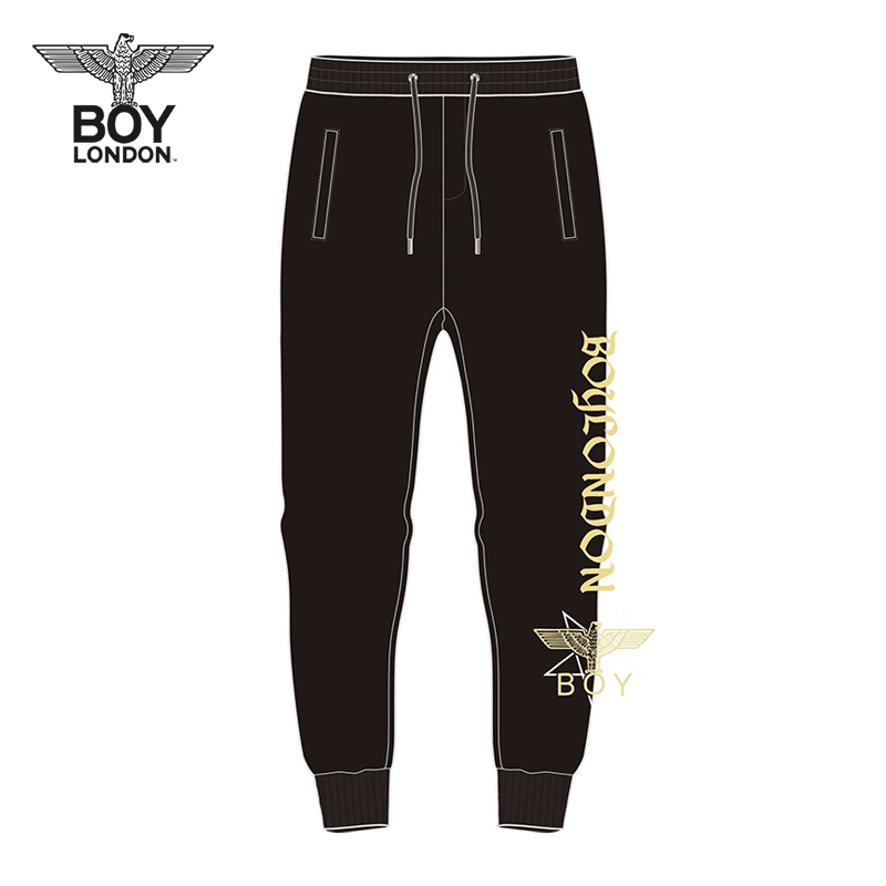 boylondon旗舰官网春秋宽松经典logo男女休闲裤子b202nd1084b黑色m