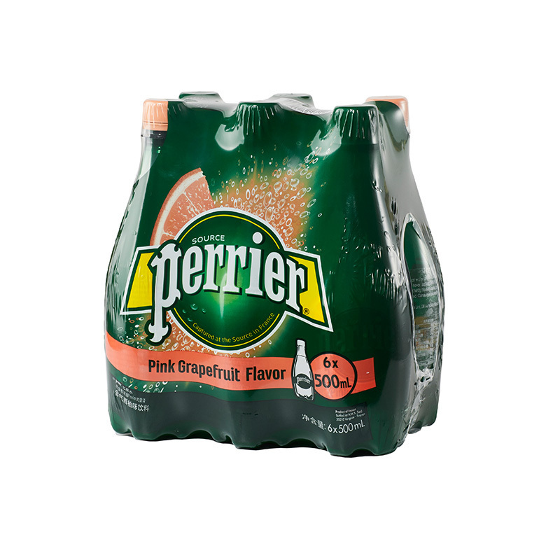 法国原装进口 Perrier巴黎水 含气矿泉水西柚味500ml*6瓶/箱 净含量3000ml