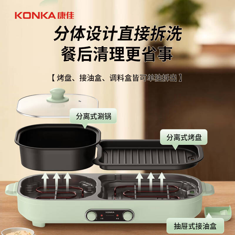 康佳电烧烤炉62cm独立温控可分离KDRG-1951-W高清大图